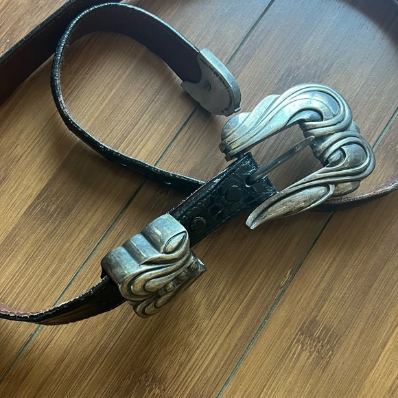 Barry Kielselstein-Cord Vintage Belt with silver buckle. - Picture 2 of 4